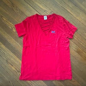 PINK Victoria’s Secret Lace Tie Front Top